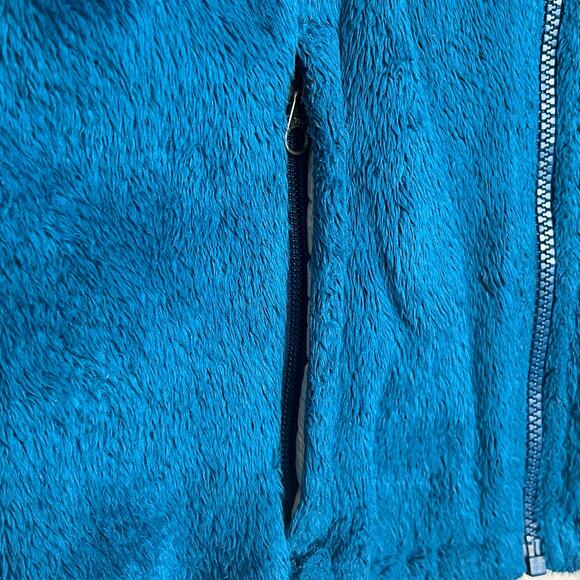 North Face Teal Blue Long Sleeve Zip Up Pockets Fleece Sweater Jacket Small - Picture 4 of 15